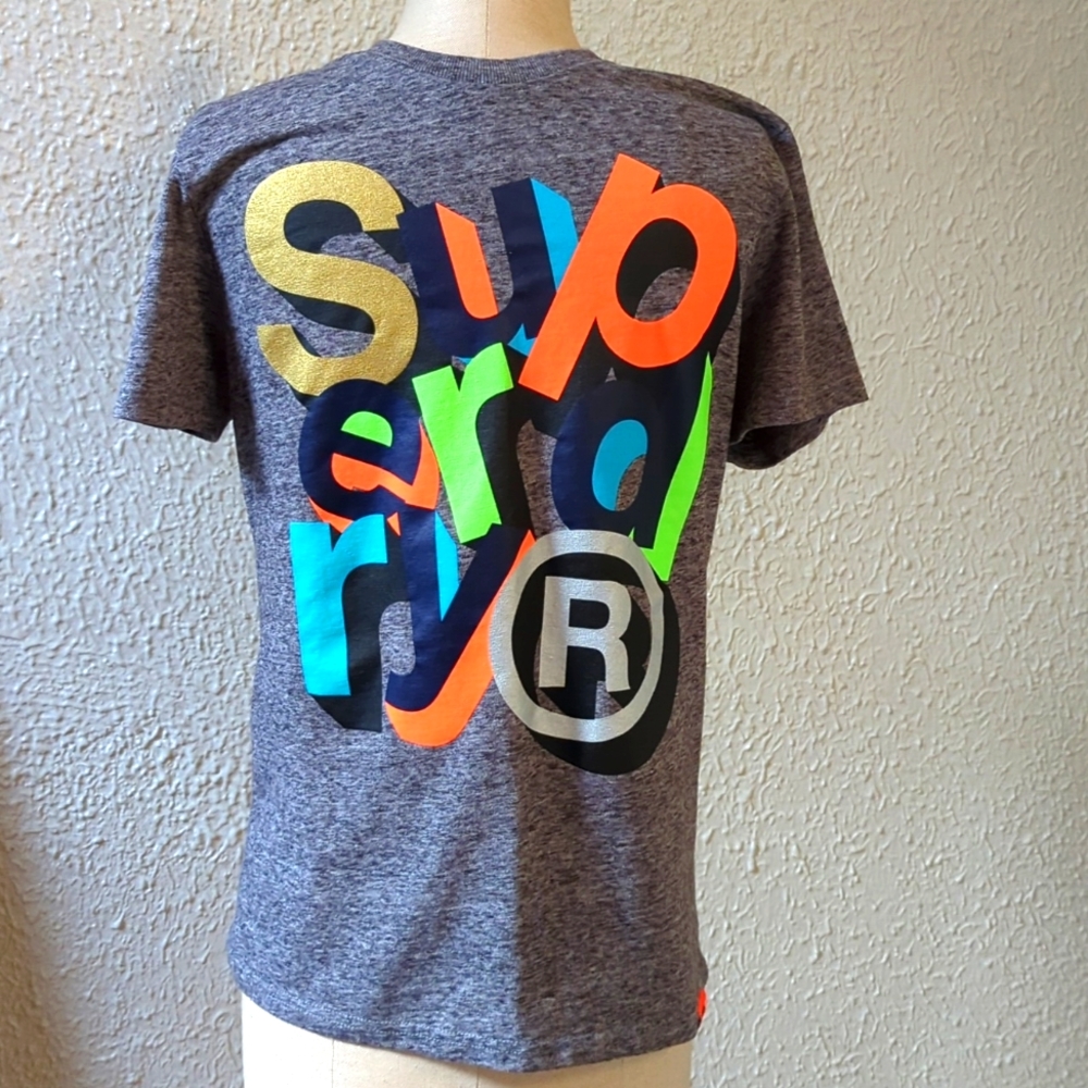 Superdry special edition Collab shirt. Medium. Dark gray.